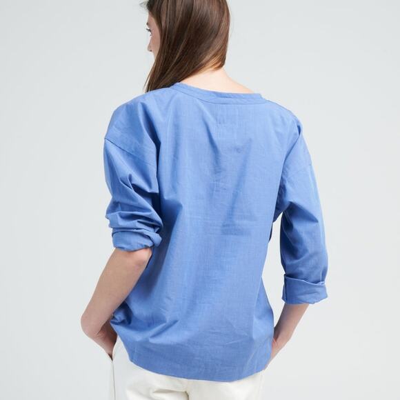 Girls of Dust Gardener Smock Linen Poplin Blue Medium - Picture 3 of 9